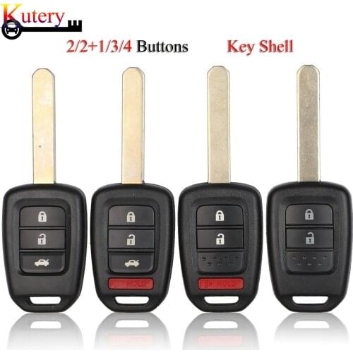 Kutery Remote Car Key For Honda CRV Accord Civic 2013-2017 2/3/4 Buttons Key Case Fob With Uncut Key Blade