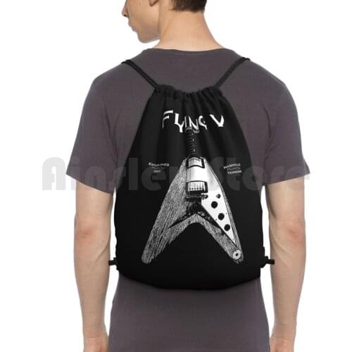 The Flying V Backpack Drawstring Bag Riding Climbing Gym Bag Flying V Guitar Guitar Guitars Electric Guitar Music N Roll