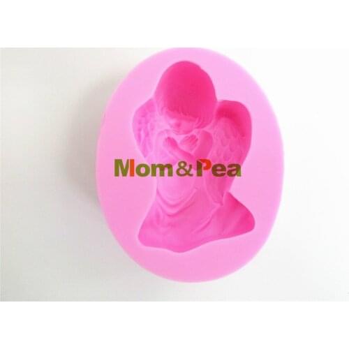 Mom&Pea 0444 Free Shipping Angel Silicone Soap Mold Cake Decoration Fondant Cake 3D Mold Food Grade DIY Silicone Mould