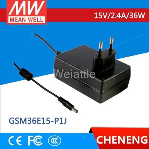 MEAN WELL original GSM36E15-P1J 15V 2.4A meanwell GSM36E 15V 36W AC-DC High Reliability Medical Adaptor