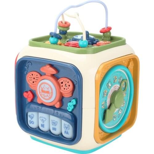 Childrens 6-Month-Old Baby Multi-Functional Music Music Drum Baby Toys Hexahedron Early Education Puzzle 0-1 Years Old baby toy