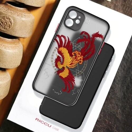 Fashion Dragon crane Animal Pattern Phone Case Bumper Shockproof Trasparent For iPhone 12 11 Pro Max XR X XS 7 8 Plus Cover