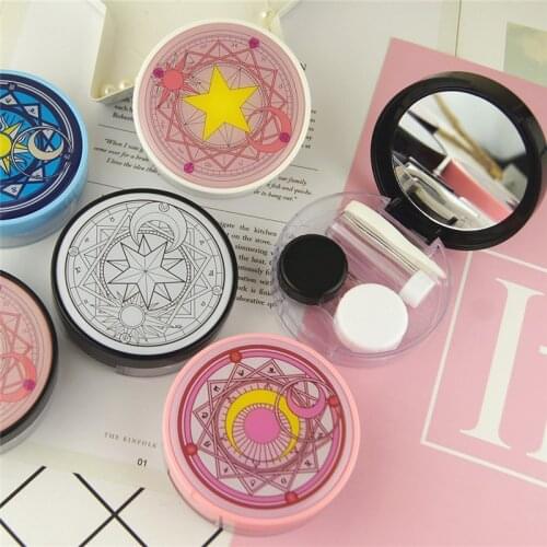 Imixlot Random Color Cute Cartoon Contact Lenses Case for Eyes Lenses Container Travel Mirror Travel Kit Portable Box Unisex
