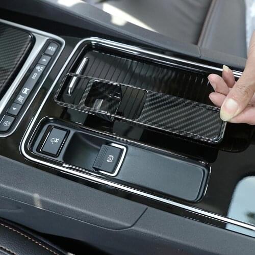 1pcs Carbon Fiber Style ABS Plastic Sticker Electronic P File Decoration Frame Trim for Jaguar F-PACE XF XE XFL Accessories