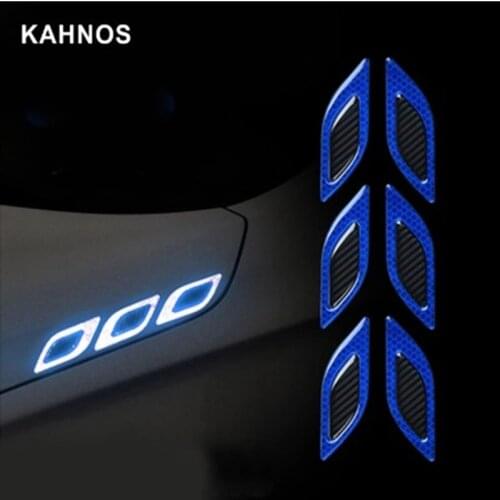 Stickers for car 6Pcs/Set Car Reflective Strips Carbon fiber Car Sticker Truck Auto Motor Anti-Scratch Safety Warning Sticker Ca
