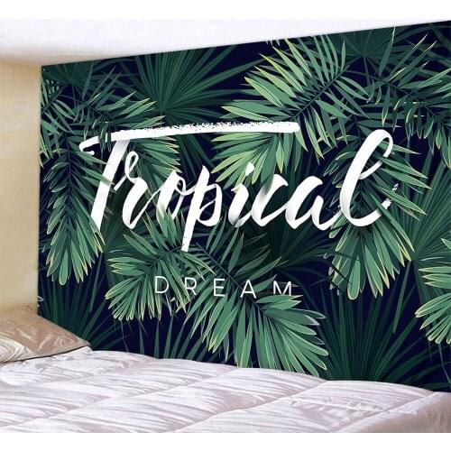Wall Hanging Taprstry Tropical Rainforest Plant Printed Living Room Background Decor Simple Modern Style Large Size Valance