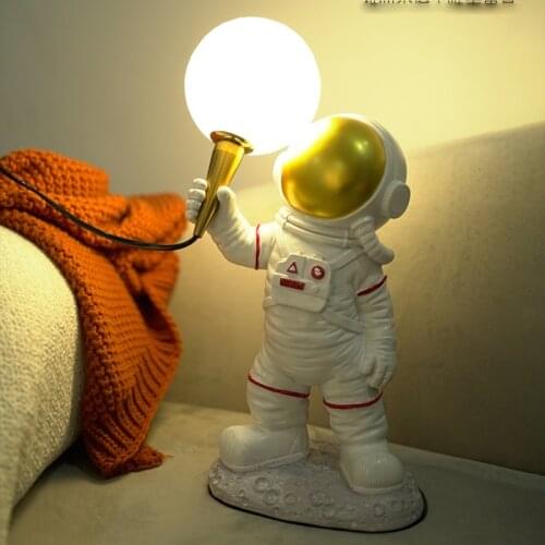 Childrens Room Desk Lamp Astronaut Moon Lamp Nordic Creative Online Celebrity Ins Boy Simple Bedroom Bedside Decorative Lamp