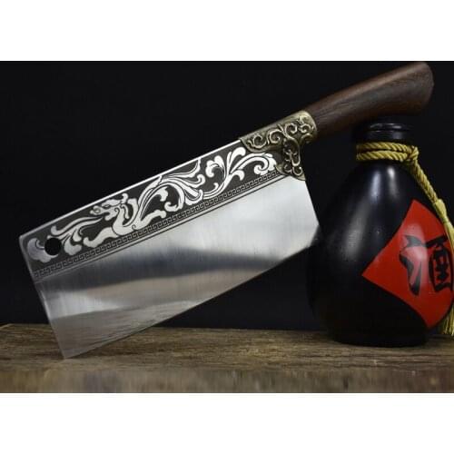 Slicing knife Longquan kitchen knife sharp chef knife hand forged cutting edge knife 4Cr13MoV steel rosewood handle