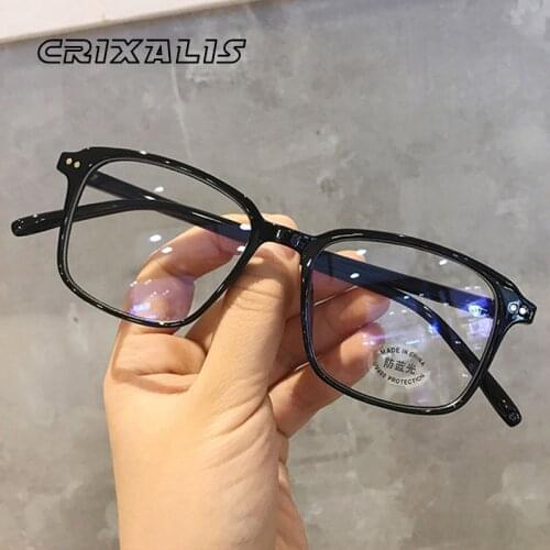 CRIXALIS Square Anti Blue Light Blocking Computer Glasses Female Male Retro Clear Optical Myopia Eyeglass Frame For Women UV400