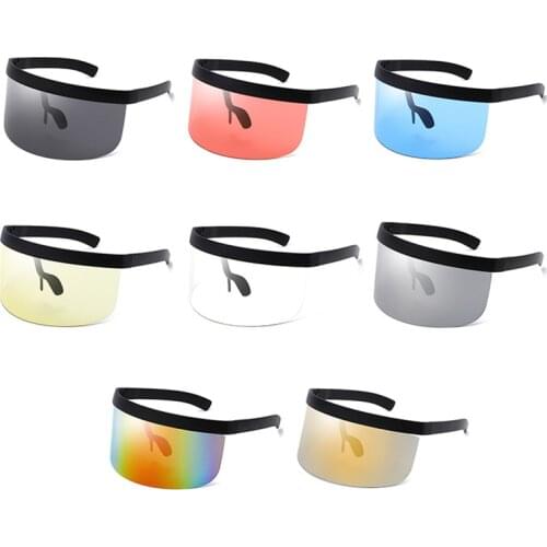 Unisex Glasses Oversized Sunglasses Exaggerated Visor Wrap Shield Large Mirror Sun Glasses Half Face Shield Guard Protector