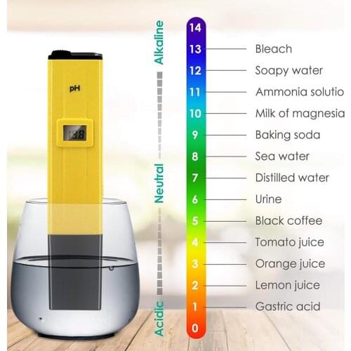 PH Meter Digital Portable PH Value Test Pen Aquarium PH Tester 0-14 PH Meter 0.1 Water Accurate Digital PH Calibration Meter Pen
