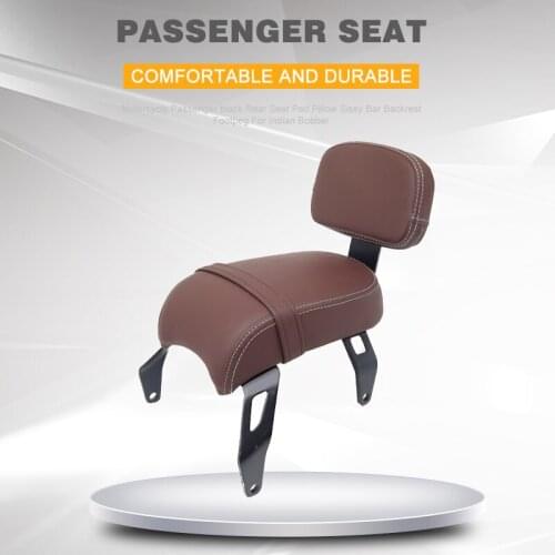 Motorcycle Passenger Brown Rear Seat Pad Pillow Sissy Bar Backrest Foot Peg For Indian Bobber Motorcycle Accessories