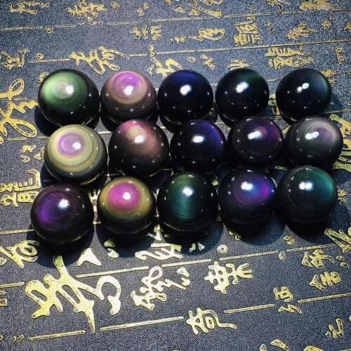Natural Colorful Obsidian Stone Crystal Sphere Ball Healing