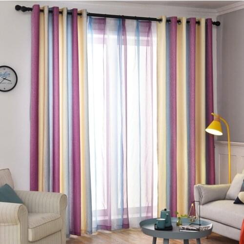 Simple Yellow-Gray Linen Curtains For Bedroom Blackout Drapes Nordic White Sheer Curtain Fabrics For Balcony Decoration
