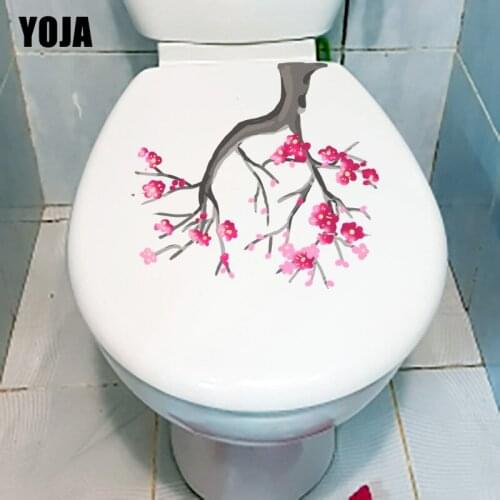 YOJA 23.8X21.7CM Hand Drawn Peach Tree Art Home Wall Stickers Mural Bathroom Toilet Decor Decal T1-1712