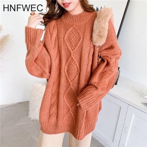 Camel Big Size Knitting Sweater Loose Fit Round Neck Long Sleeve Women Pullovers New Fashion Tide Autumn Winter 2020 K307