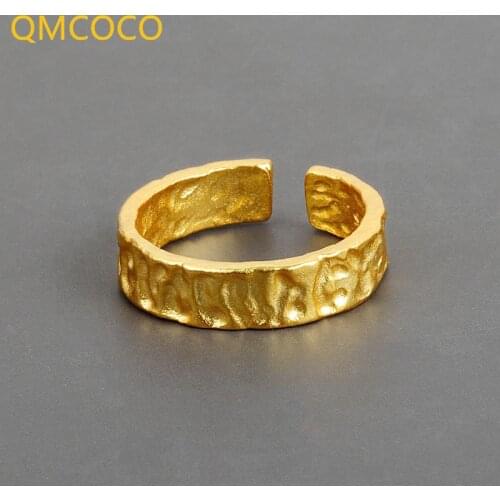 QMCOCO 925 Sterling Silver Rings Vintage Do Old Opening Adjustable Handmade Ring Fashion Fine Jewelry For Woman