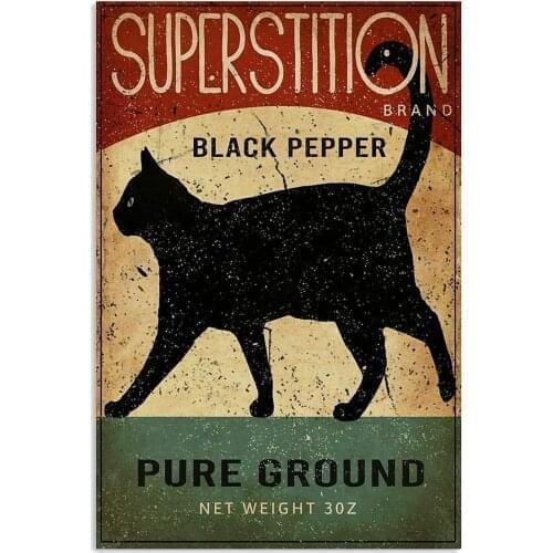 Cat Pepper Tin Sign Retro Kitchen Restaurant Farm Bathroom People Cave Farm Wall Decoration Iron Metal Plate 8x12inch