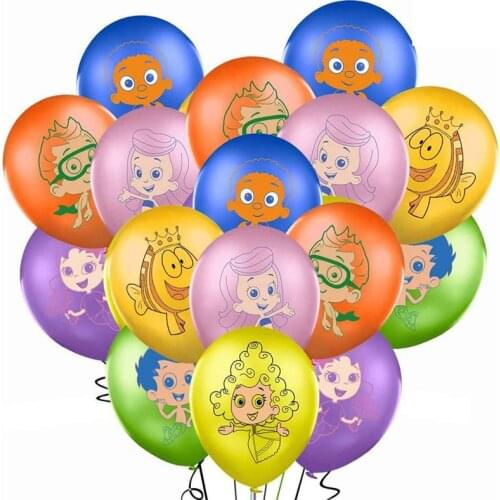 10/20Pcs Bubble Guppies Latex Balloon Decoration Cartoon 12inch Ballon Happy Birthday Party Supplies Sea Fish Boys Girl Balls