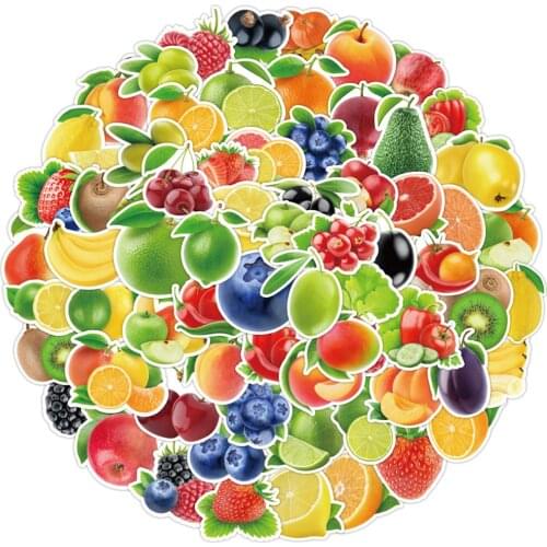 10/30/50/100PCS Mixed Fruits Graffiti Stickers Skateboard Fridge Phone Guitar Laptop Motorcycle Travel Waterproof Kid Sticker