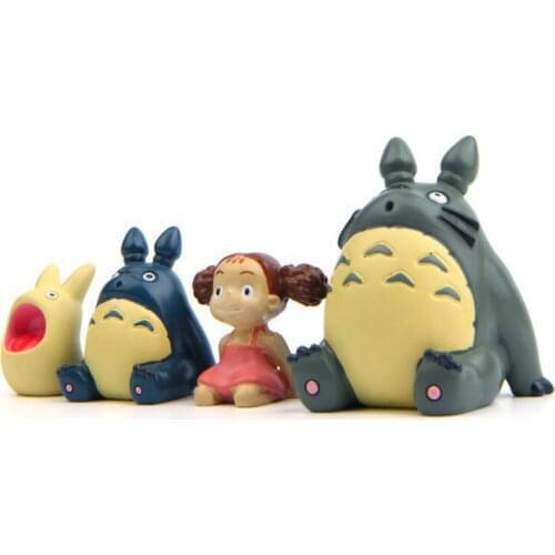 4pcs/set Hayao Miyazaki Totoro May Look Up To The Sky Action Figures For Kids Gift