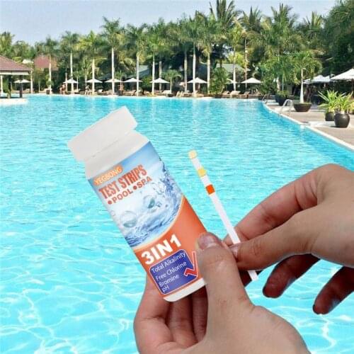50 Strips Water Test Paper 3 In 1 PH Value Alkalinity Hardness Test Strip PH Tester Pool Cleaner Swimming Pool Accessories 2021