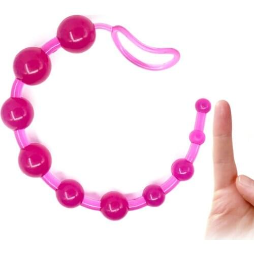 3 Colors TPE Anal Beads for Beginner Flexible Anal Plug Stimulator Dildo Massager Anal Sex Toys for Men and Women No Vibrators