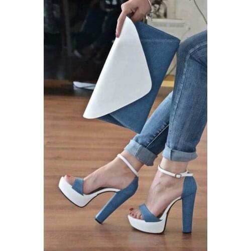 Moraima Snc Super High Platform Thick Heels Woman Sandal Summer Sexy Open Toe Ankle Strap Shoes Cutouts Gladiator Sandal