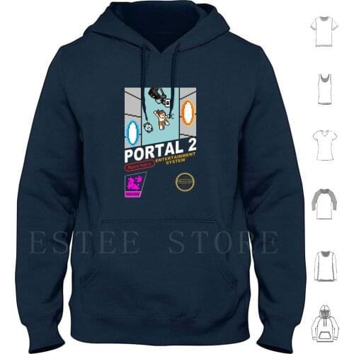 Portal 2-Nes Cover Hoodies Portal 2 Glados Valve Chell Nes Cover Classic Retro 8Bits 8Bit Pixel Pixelart Aperture