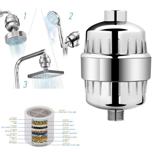 15 Stages Shower Water Filter Remove Chlorine Heavy Metals Filtered Showers Head Soften for Hard Water shower water purifier
