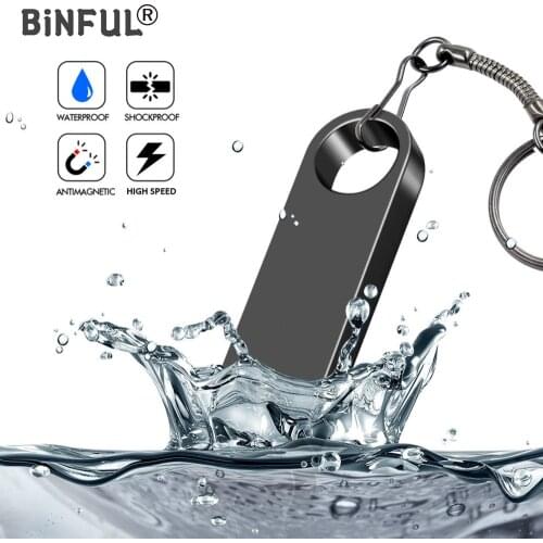 BiNFUL Metal waterproof USB Flash drive 32GB USB 2.0 music pen drive 4GB 8GB 16GB 64GB 128GB usb memory storage devices U disk