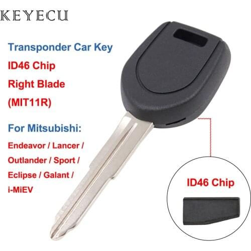 Keyecu Transponder Ignition Car Key with ID46 Chip for Mitsubishi Endeavor, Lancer, Outlander, Sport, Eclipse, Galant, i-MiEV