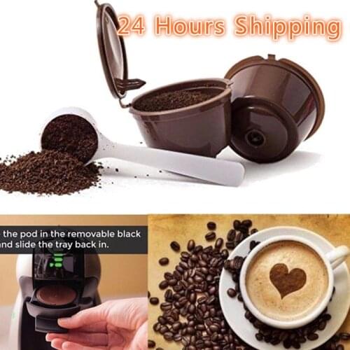 Coffee Capsule Cup Fit For Dolce Gusto Coffee Filter Coffee Capsule Filters For Nespresso With Spoon Brush Coffee Accessories