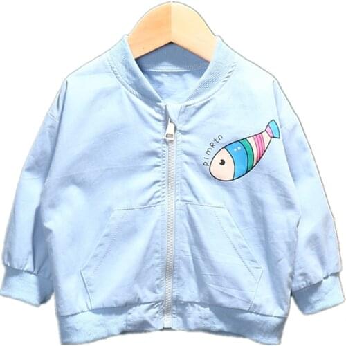 Spring Autumn Toddler Boys Girls Cotton Jacket Fashion Baby Zipper Clothes Children Casual Clothing Kids Cartoon Costume