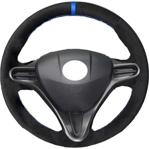 Alcantara Material Suede Leather Car Steering Wheel Cover for Honda Civic