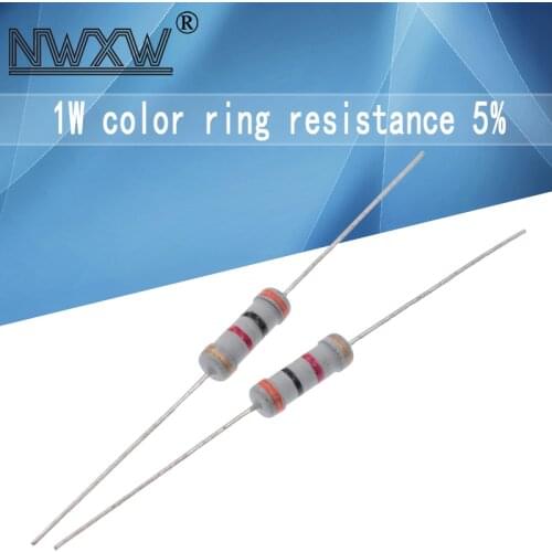 20pcs 1W filme De Metal resistor 5% 0.1R ~ 1M 10R 22R 47R 100R 330R 47 22 10 1K 4.7K K K K 100K 330K 470K 1 2 10 22 47 100 330