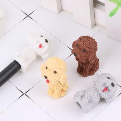 Mini 3D Cute Cartoon Dog Rubber Pencil Eraser School Student Korean Stationery Correction Supplies For Kids Wholesale Drop Ship