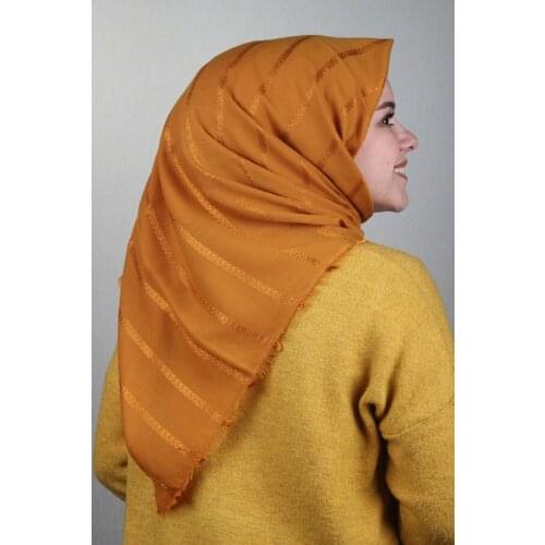 FASHION CASHMERE THE STRIPE COTTON SCARF-DESEN-02-RENK-06