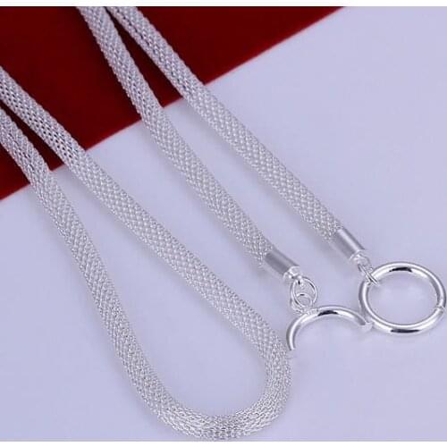 N087 Lucky Charm Silver Color Pendants For Women Sterling Jewelry Necklace Girl Lady Accessories Fashion Web Necklace /decalvja