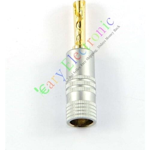 Wholesale and retail 20pc Gold Plated Copper Audio Banana Speaker HIFI Cable Plug Connector audio DIY free shipping