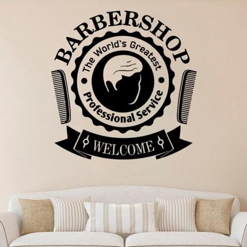 Barber Shop Wall Decal Professional Service Door Logo Window Vinyl Sticker Gentleman Hair Salon Interior Decor Wallpaper Q836