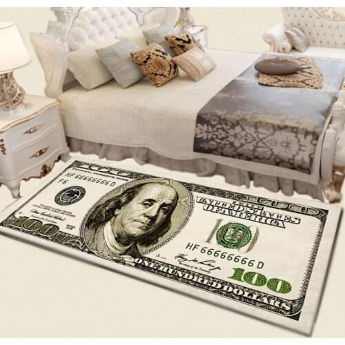 Rectangle Coral Fleece Vintage Currency Money 100 Bill Dollars Painting Entry Door Mat Porch Carpet Home Living Room Decor Rug