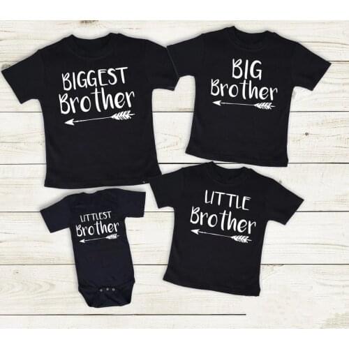 Sibling Brother Tshirts 4 Brothers Matching Brother Shirts Newborn Baby Jumpsuit Summer Short Sleeve Clothes