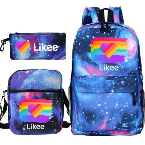 LIKEE Backpack for Girls Likee Video App 3 PCS/set School Bags for Teenage Girls Russia Bookbag Back Pack Travel Mochila