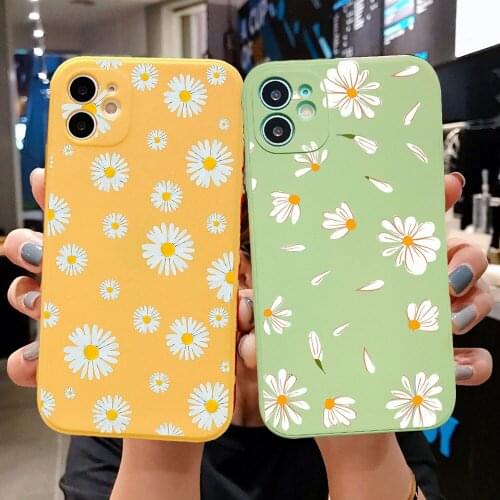 Cute Flowers girl gifts Fall daisy Phone Case For iPhone 12 Pro max 11 Pro Max XR XS MAX X 6S 8 7 Plus SE 2020 Silicone TPU Case