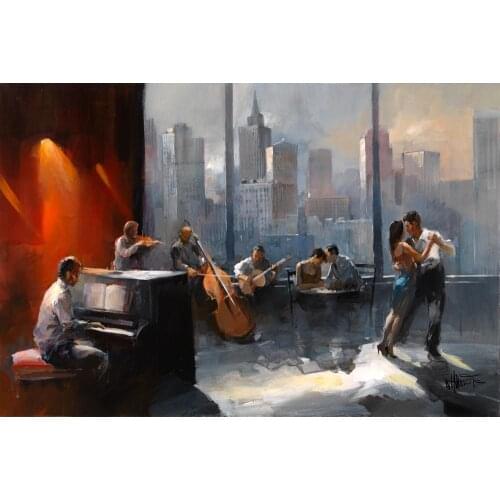 Modern canvas wall art Musicroom view with Tango Willem Haenraets oil paintings for living room hand painted High quality