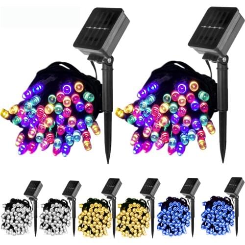 Solar Powered Lamp LED String Lights Outdoor Garland Solar Light for Garden Decoration Waterproof Street Christmas Fairy Lights
