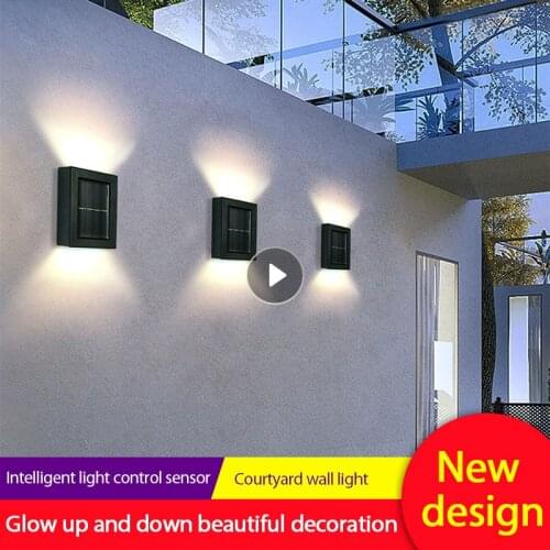 LED Solar Wall Light Outdoor Waterproof Modern Nordic Style Indoor Wall Lamps Living Room Porch Garden Lamp Household Wall Lamp