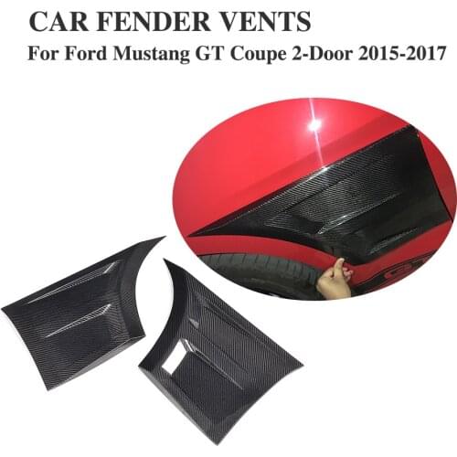 Carbon Fiber for Ford Mustang Front Side Wing Fender Air Guide Vents Trim Coupe 2-Door 2015-2018 2PCs/Set
