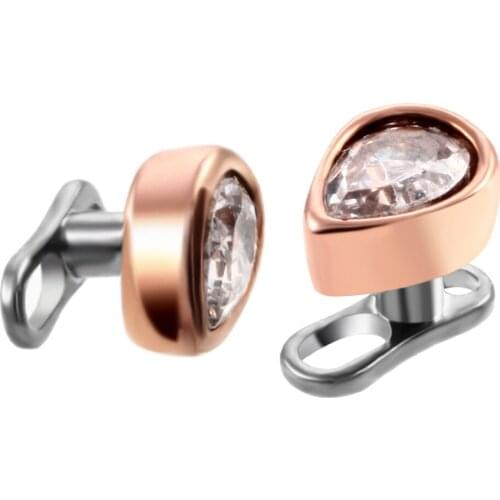 1Pc 316L Steel Micro Dermal Anchor Top With Titaniuim Base Water Drop Micro Piercing Skin Diver Surface Piercing Body Jewelry